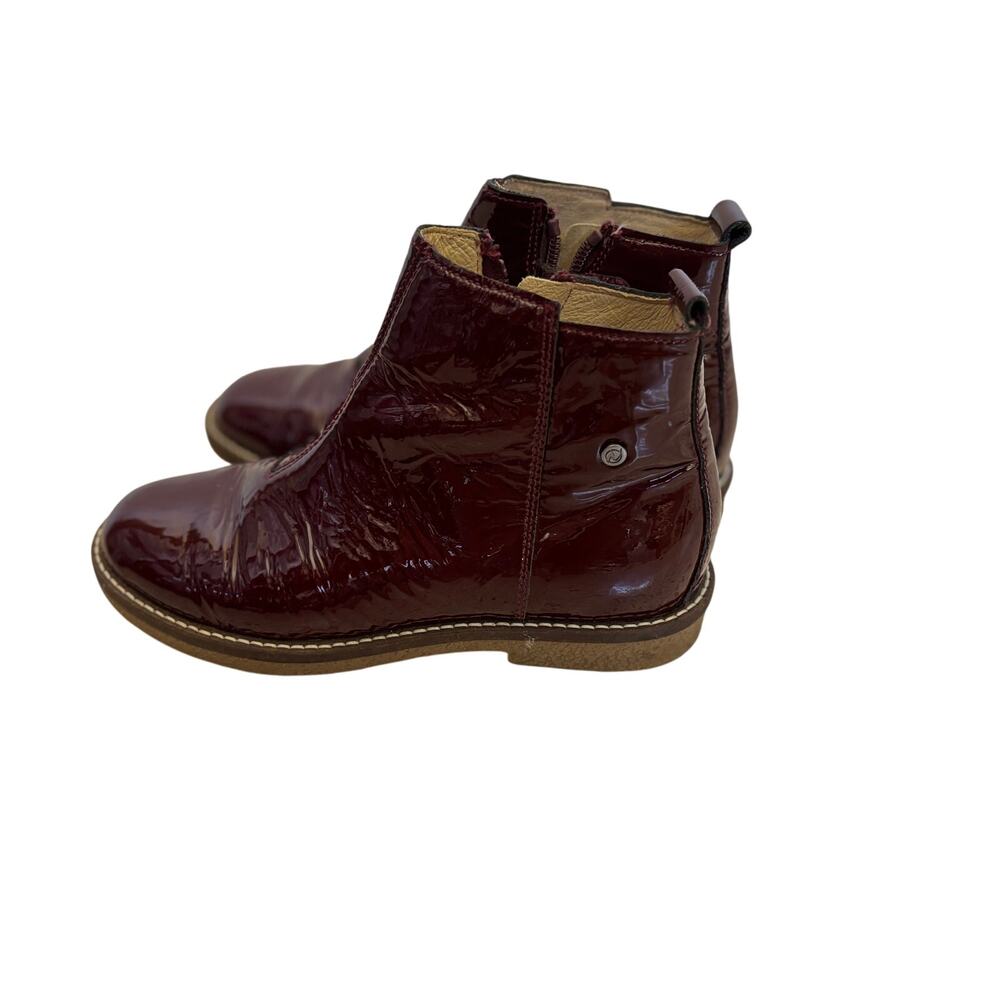 Naturino Kids Dasie Patent Leather Chelsea Boots - Burgundy - Size 31 / US 13.5